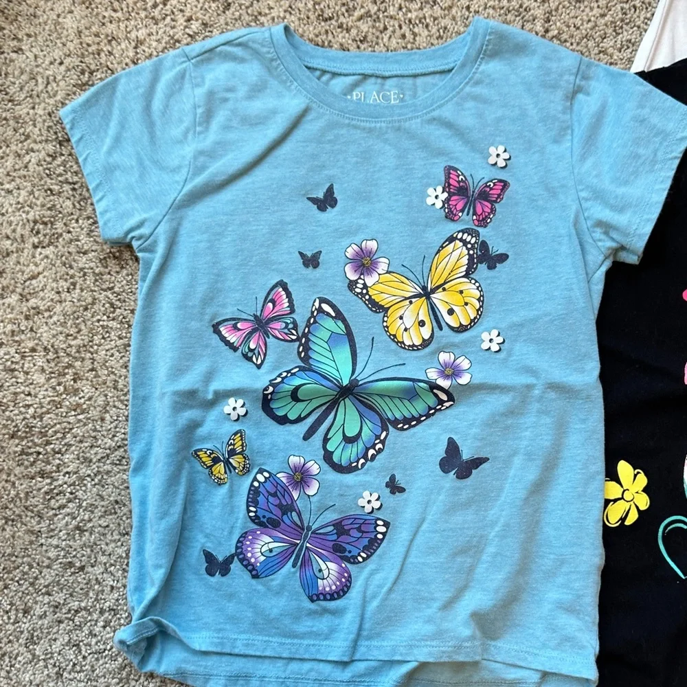 4 - Children’s Place Vibrant Graphic Tees - Pink, White, Blue, Black